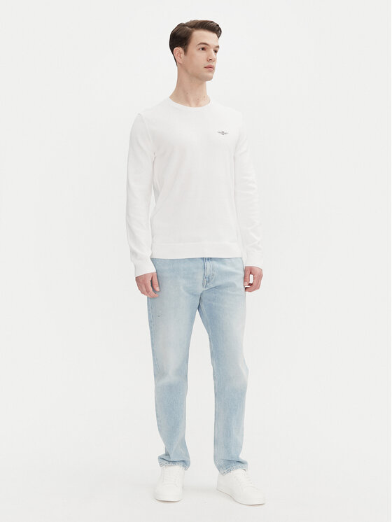 Aeronautica Militare Aeronautica Militare Sweter 251MA1502L506 Biały Regular Fit