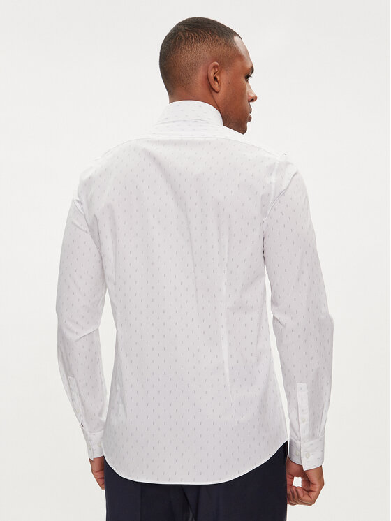 Calvin Klein Calvin Klein Hemd Leaf Print K10K112593 Weiß Slim Fit