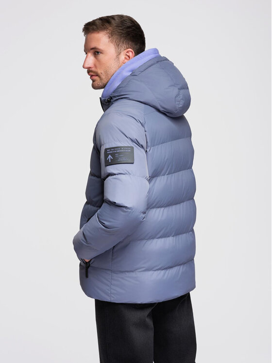 Ombre Ombre Kurtka zimowa OM-JAHP-0302 Fioletowy Regular Fit