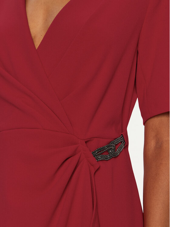 DKNY DKNY Cocktail obleka DD4H1B66 Rdeča Slim Fit