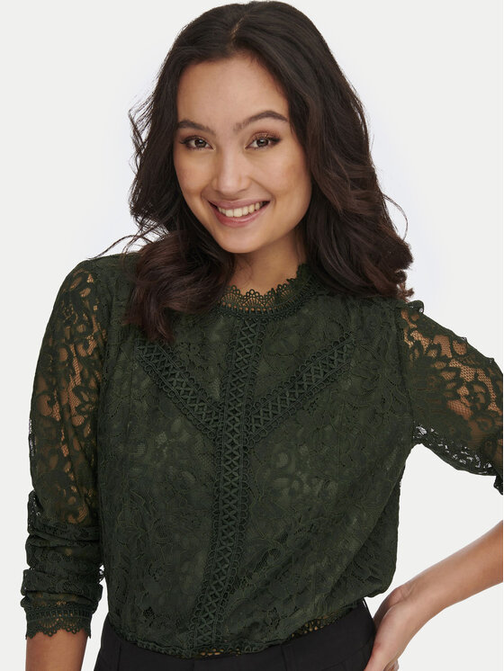 ONLY ONLY Blusa New Karo 15276400 Verde Regular Fit