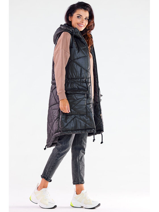 Awama Awama Bezrękawnik A543 Czarny Basic Fit