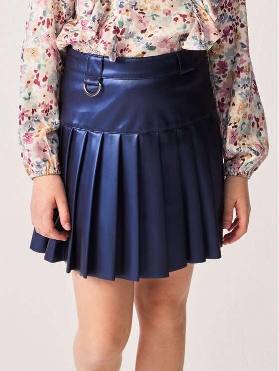 Jupe en cuir bleu marine outlet