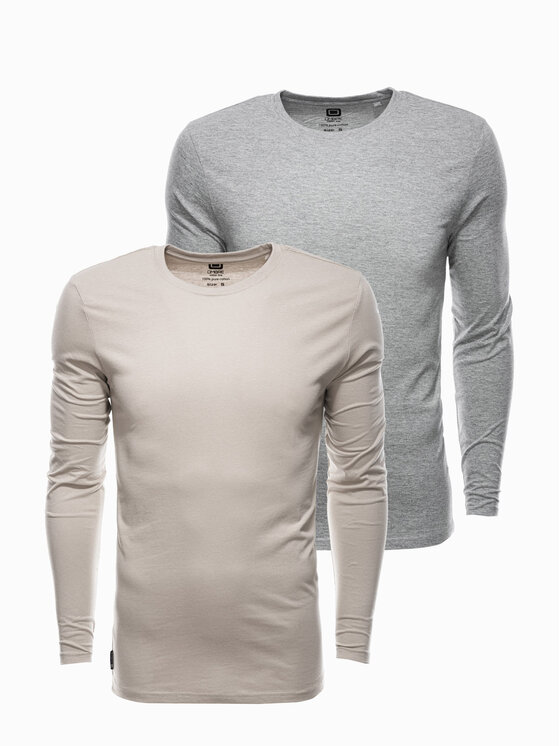Ombre Ombre Longsleeve Z43 Beżowy Regular Fit