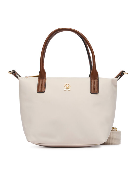 Tommy Hilfiger Tommy Hilfiger Ročna torba Popette Mini Tote AW0AW17709 Kremna