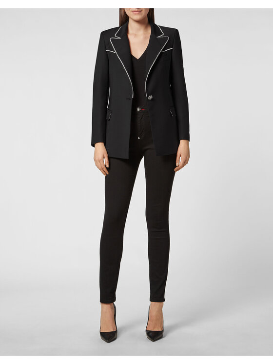 PHILIPP PLEIN PHILIPP PLEIN Marynarka 2647 Czarny Loose Fit