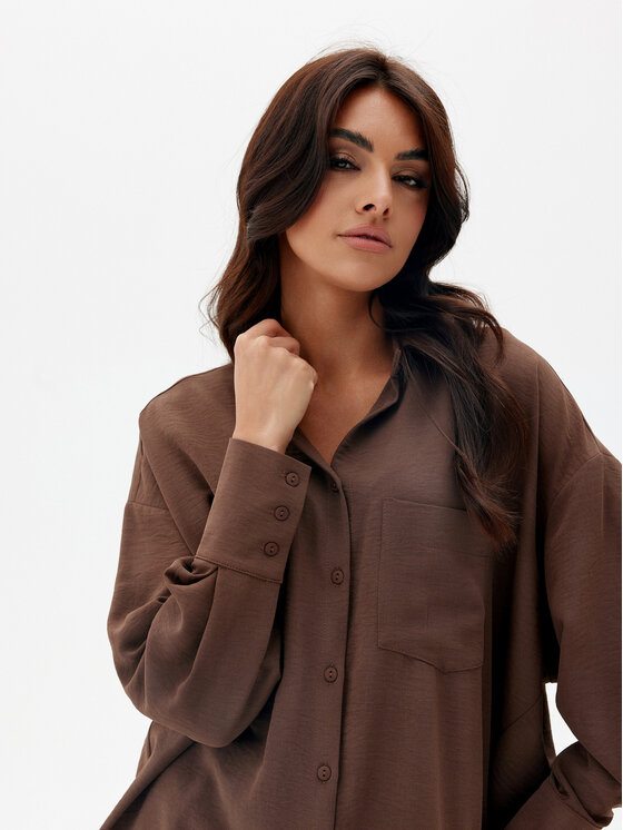 Roco Fashion Roco Fashion Bluzka Elisa Brązowy Oversize