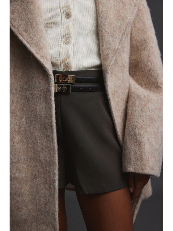 Estro Estro Παλτό ER00115603 Μπεζ Loose Fit