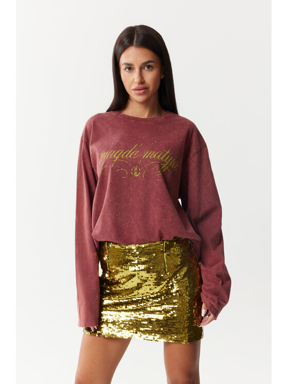 Magda Matyja Magda Matyja Bluzka ALEX LONGSLEEVE BURGUNDY Bordowy Loose Fit