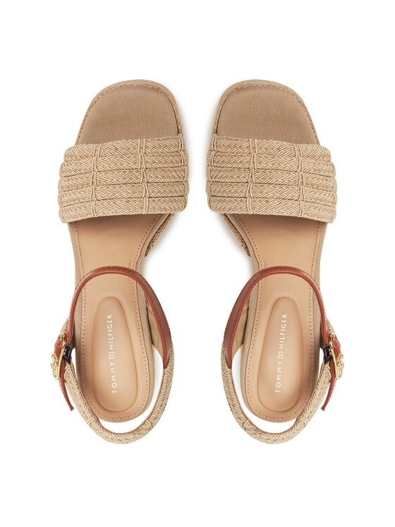 Tommy Hilfiger Tommy Hilfiger Espadryle Rope Heel Platform Sandal FW0FW08425 Beżowy