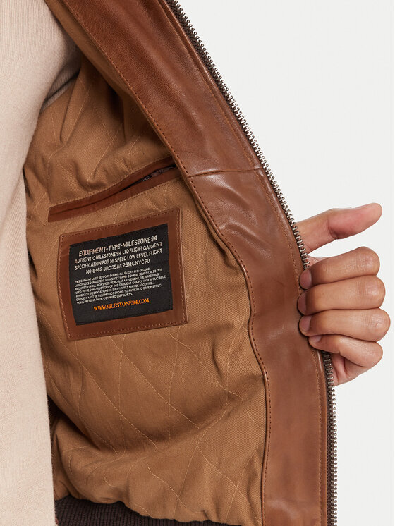 Milestone Milestone Кожено яке MSMatti 531070 60400 Кафяв Regular Fit