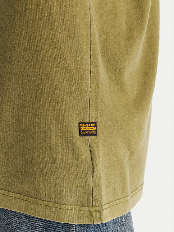 G-Star Raw G-Star Raw Majica Overdyed D24780-C756 Zelena Boxy Fit