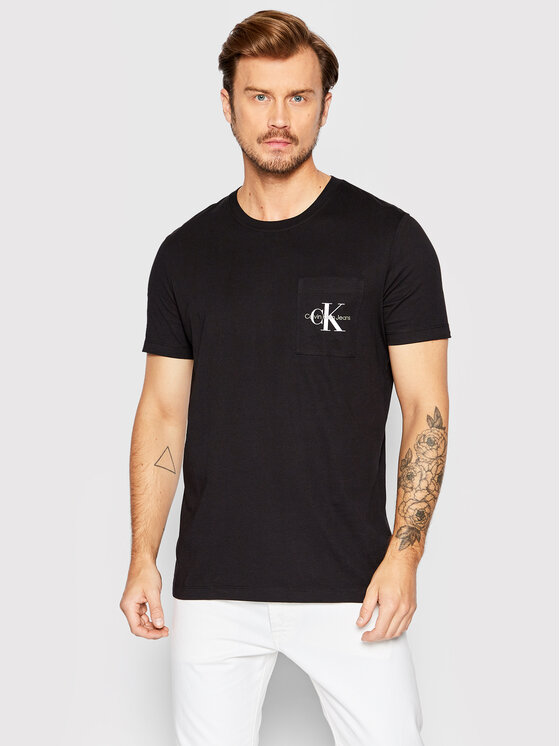 Calvin Klein Jeans Calvin Klein Jeans Póló J30J320936 Fekete Slim Fit