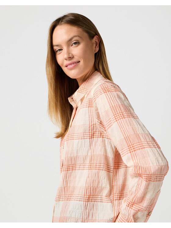Wrangler Wrangler Koszula 112364575 Pomarańczowy Relaxed Fit