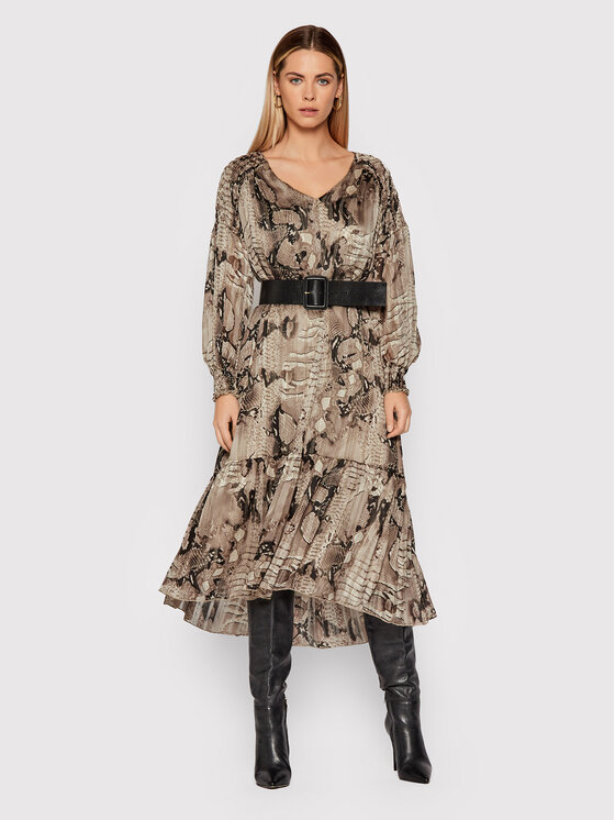 Vestito da giorno RZ12519 Marrone Regular Fit