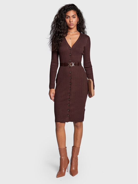 Vestito di maglia Lena W2BK54 Z2YJ2 Marrone Slim