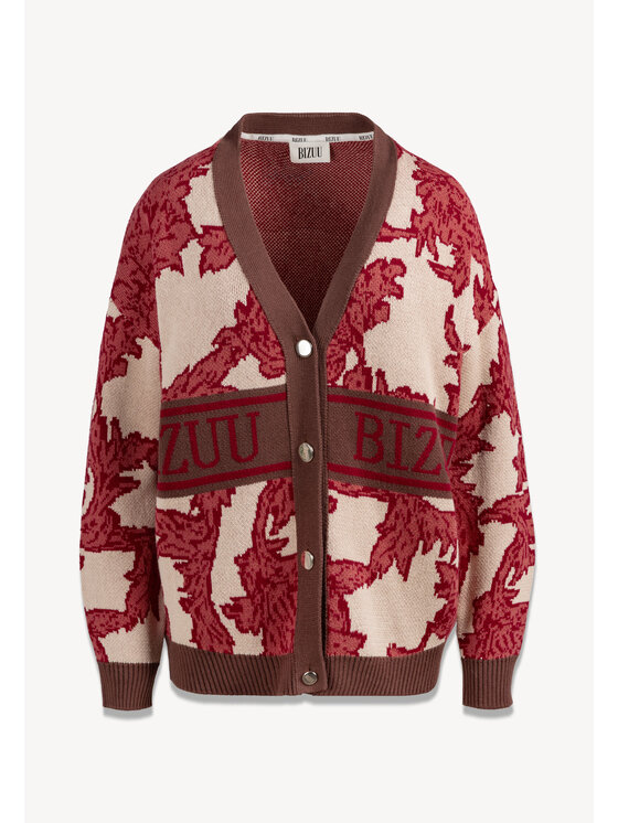 BIZUU BIZUU Kardigan FLORANA LOGO SWEATER Hnědá Standard Fit