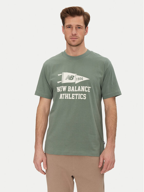 New Balance Męski T-Shirt, rozmiar XL, Zielony, MT51924