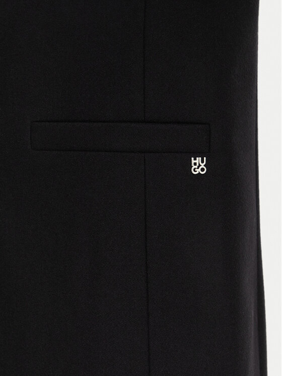 HUGO HUGO Płaszcz wełniany Mojeni 50569838 Czarny Relaxed Fit