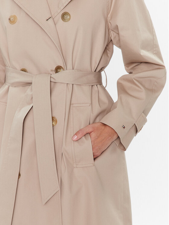 Tommy Hilfiger Tommy Hilfiger Trench WW0WW36960 Bej Regular Fit
