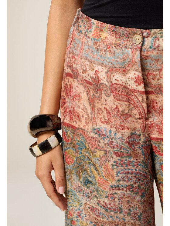 Oltre Oltre Pantaloni di tessuto P029J002499N0R6 Écru Baggy Fit