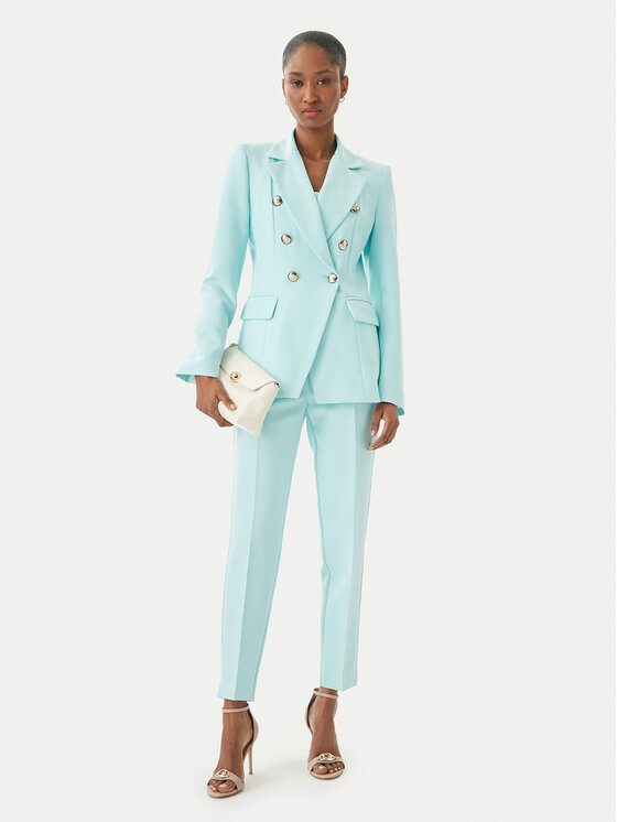 Maryley Maryley Spodnie materiałowe 26EB52Z/43AC Turkusowy Regular Fit