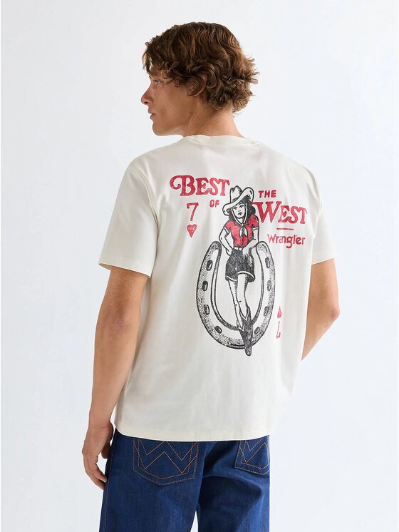 Wrangler Wrangler T-Shirt VINTAGE TEE Biały Regular Fit