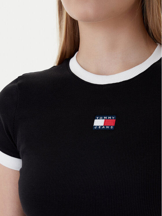 Tommy Jeans Tommy Jeans T-Shirt Badge DW0DW22575 Czarny Slim Fit