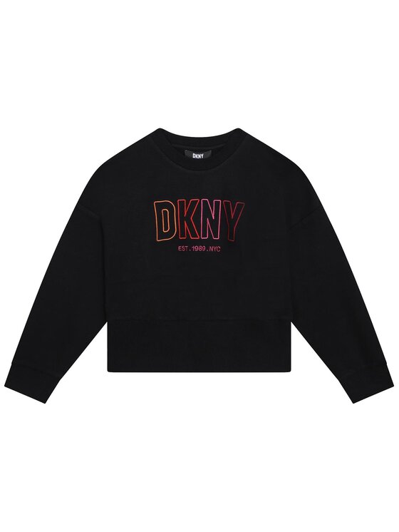 DKNY Džemperis ar kapuci D35S94 S Melns Regular Fit