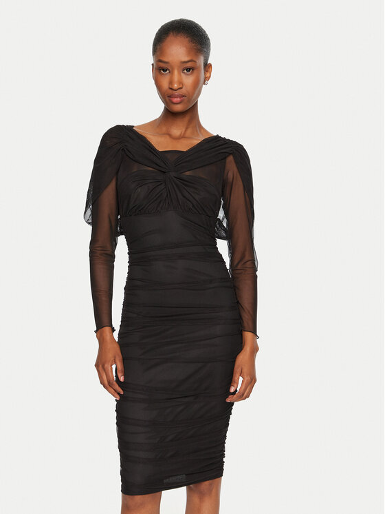 Rinascimento Rinascimento Kokteilinė suknelė CFC0121017003 Juoda Slim Fit