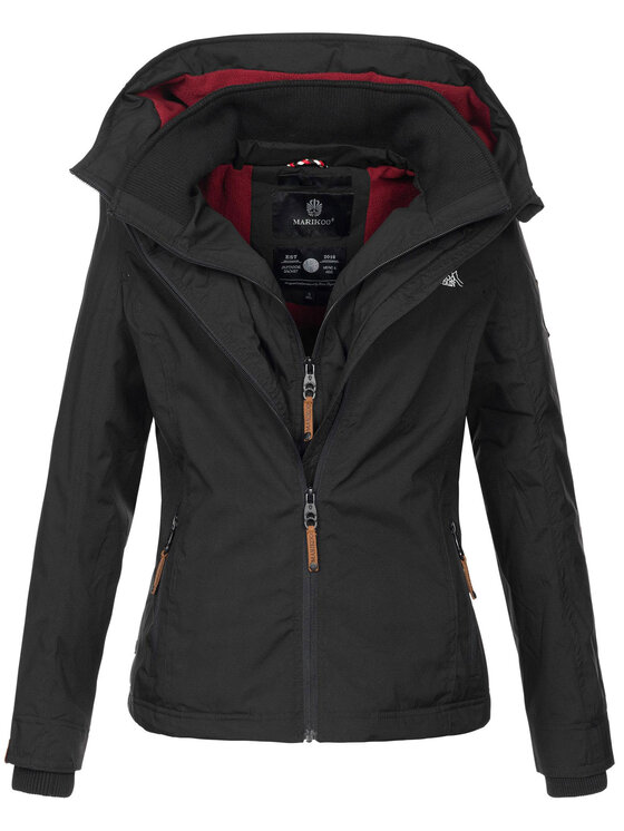 Marikoo Marikoo Kurtka przejściowa Erdbeere Czarny Casual Fit