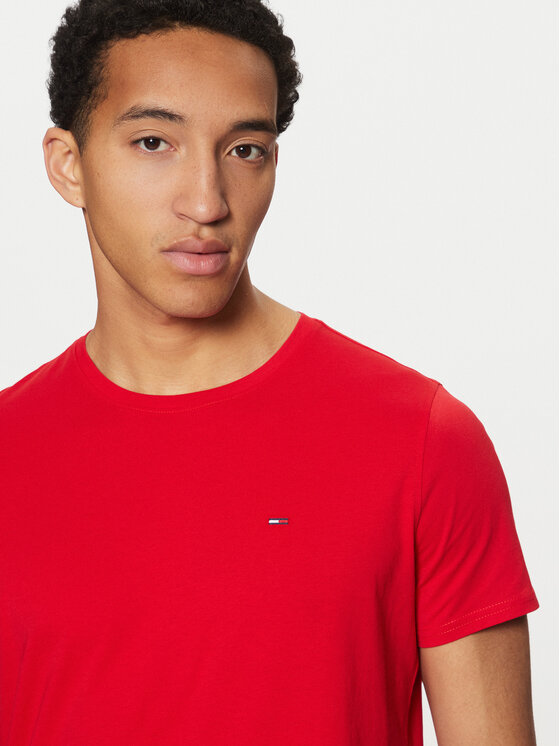 Tommy Jeans Tommy Jeans T-krekls DM0DM04411 Sarkans Slim Fit
