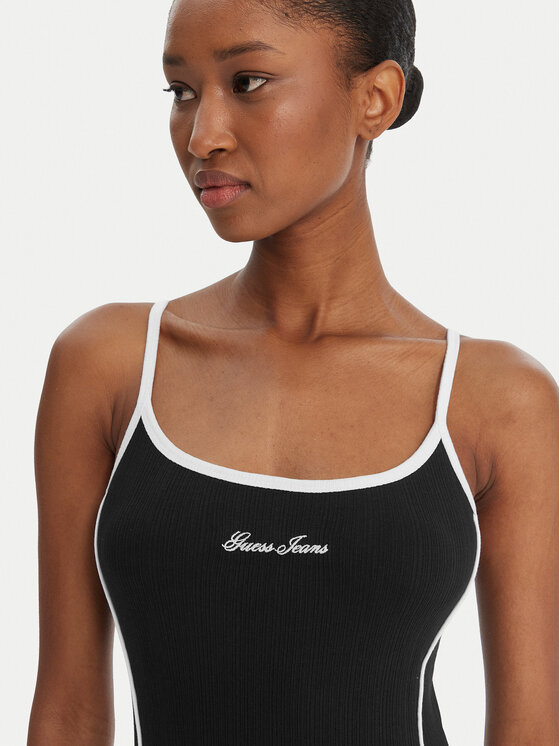 Guess Jeans Guess Jeans Kasdieninė suknelė W6GKY1 KF641 Juoda Slim Fit