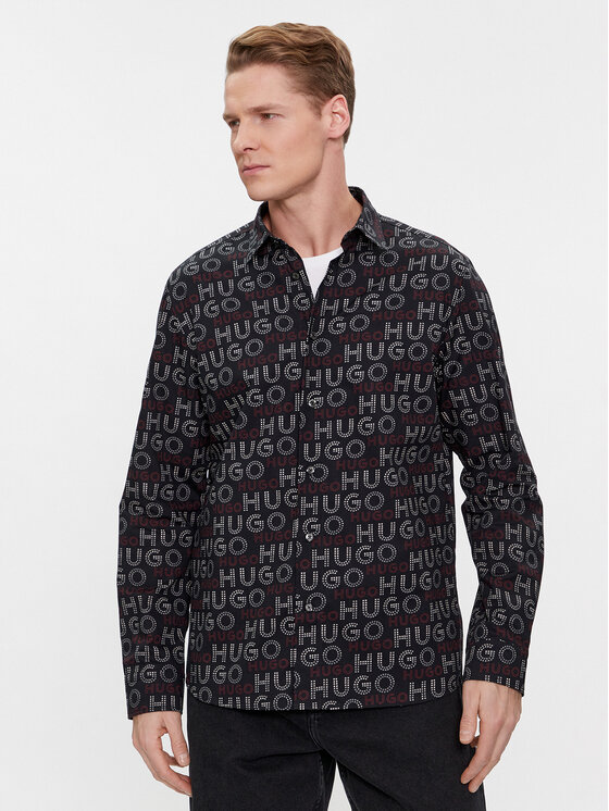 HUGO Hugo Srajca Emero 50508663 Črna Relaxed Fit