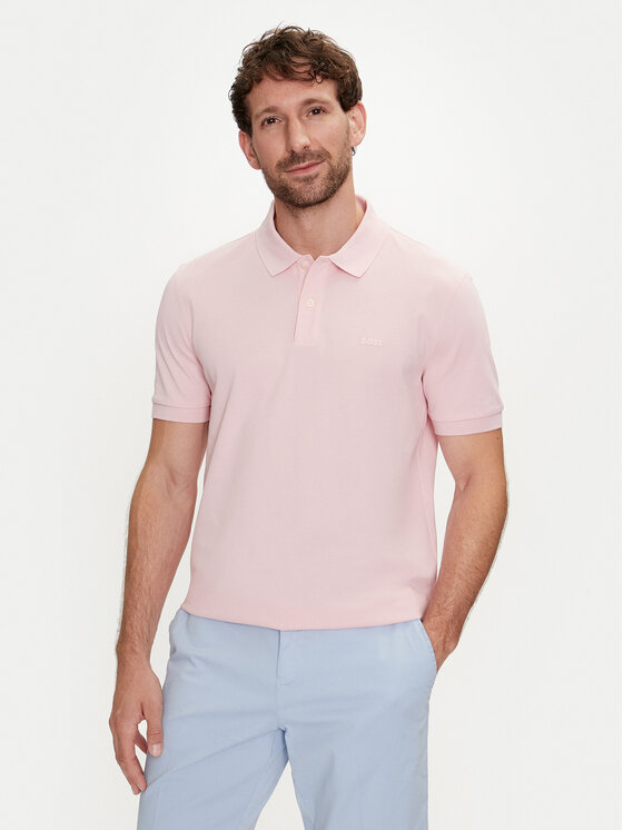 Męskie Polo BOSS, Rozmiar 3XL, Różowe, Pallas 50468301