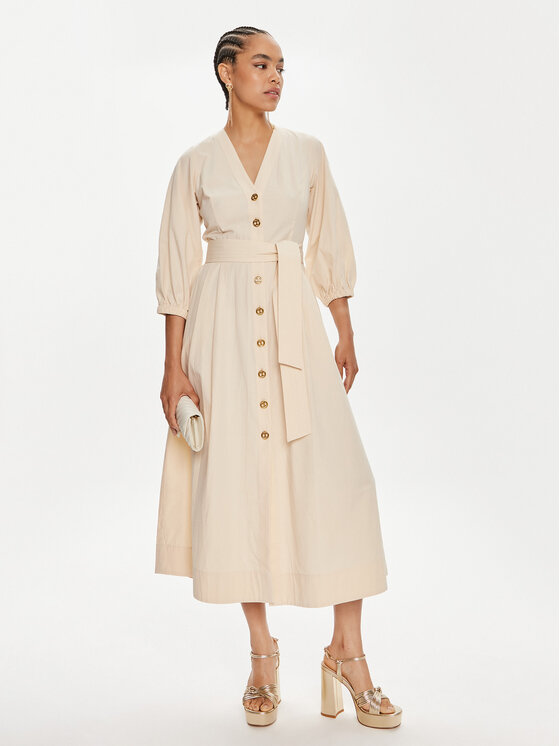 TWINSET TWINSET Rochie tip cămașă 241TT2051 Bej Loose Fit