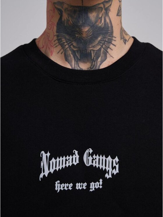 Machinist Machinist Bluza Bluza Bez Kaptura Oversize Męska Czarna Machinist Nomad Gangs M Czarny Oversize