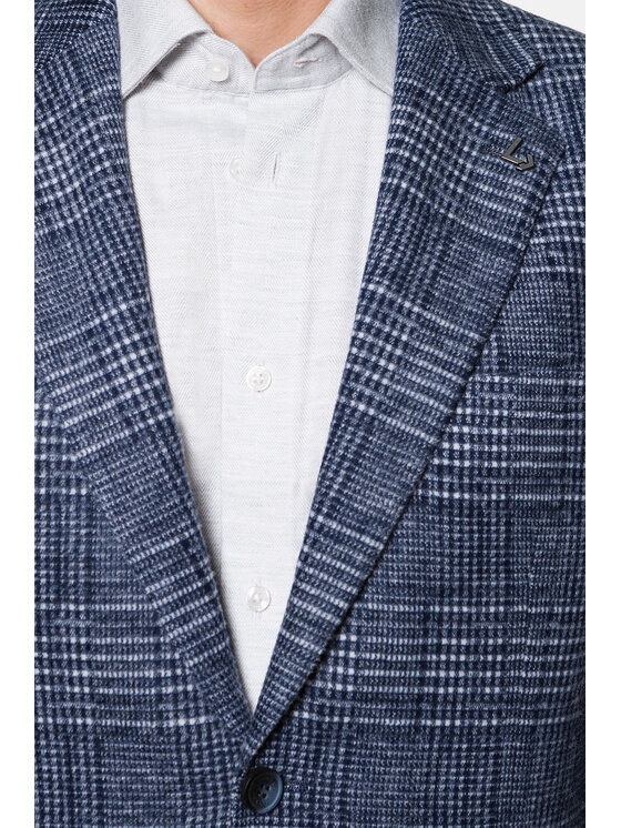 Lancerto Lancerto Marynarka Biella Niebieski Slim Fit