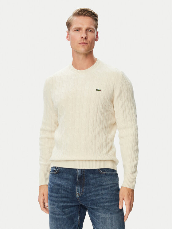 Lacoste Lacoste Sweter AH2924 Beżowy jasny Regular Fit