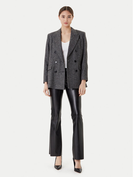 HUGO HUGO Панталони от имитация на кожа Hableu-1 50542417 Черен Slim Fit