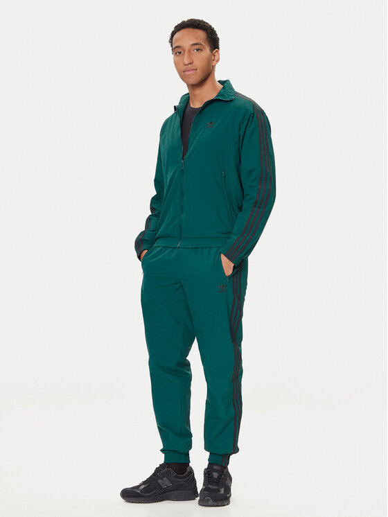 adidas adidas Mikina adicolor Woven Firebird JY1329 Zelená Loose Fit