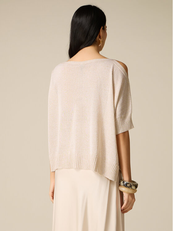 Oltre Oltre Sweter M580E001975N0A2 Kremowy Regular Fit