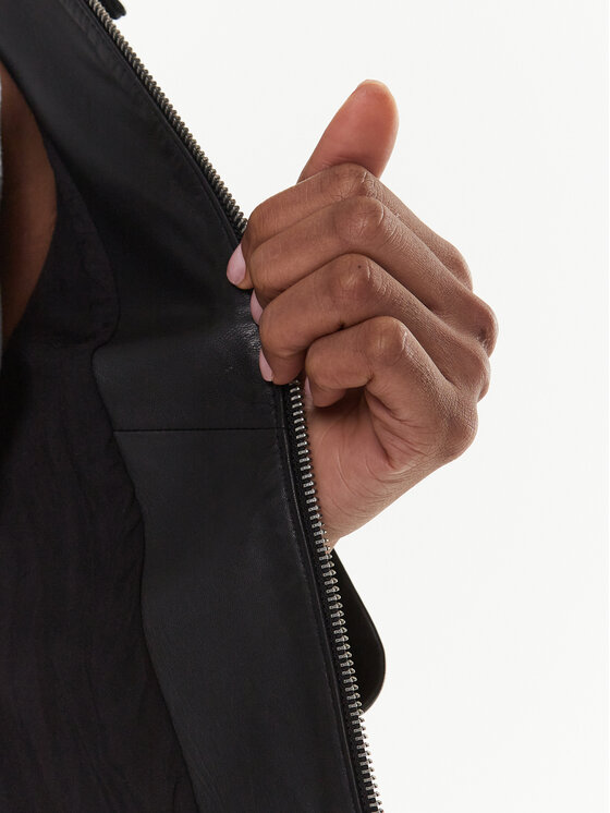 Calvin Klein Calvin Klein Ādas jaka K20K205012 Melns Regular Fit
