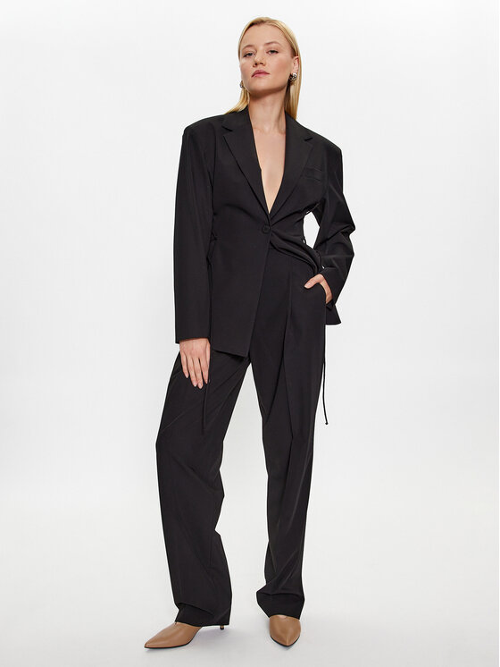 HUGO Hugo Pantaloni din material 50494490 Negru Regular Fit