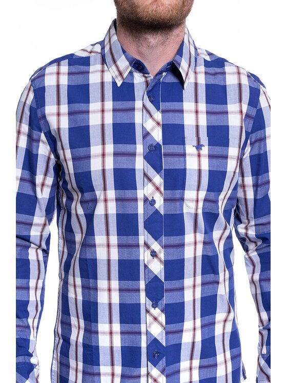 Mustang Mustang Camicia CASPER KC B-CHECK Blu Regular Fit