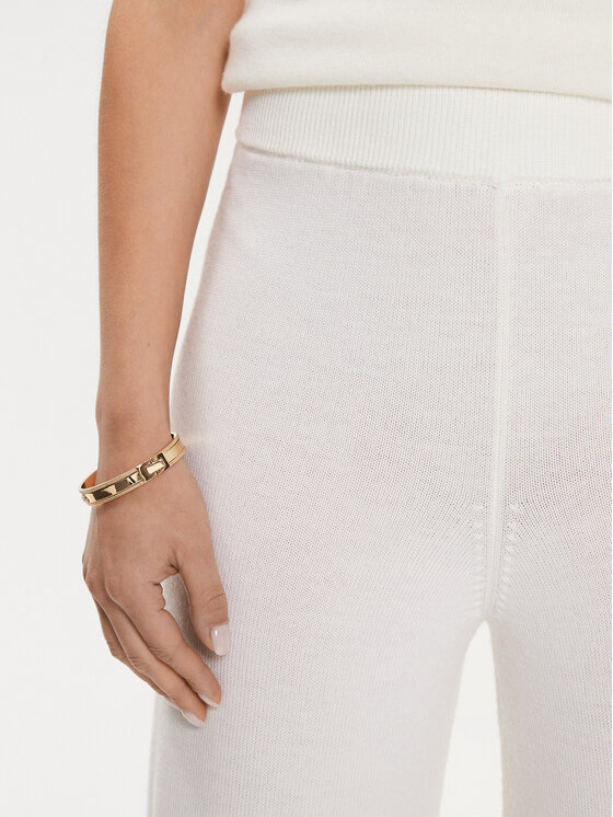 Max Mara Leisure Max Mara Leisure Плетени панталони Epopea 24263360 Бял Relaxed Fit