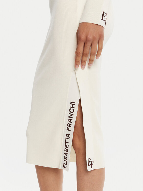 Elisabetta Franchi Elisabetta Franchi Džemper haljina AM-03S-56E2-V390 Écru Slim Fit