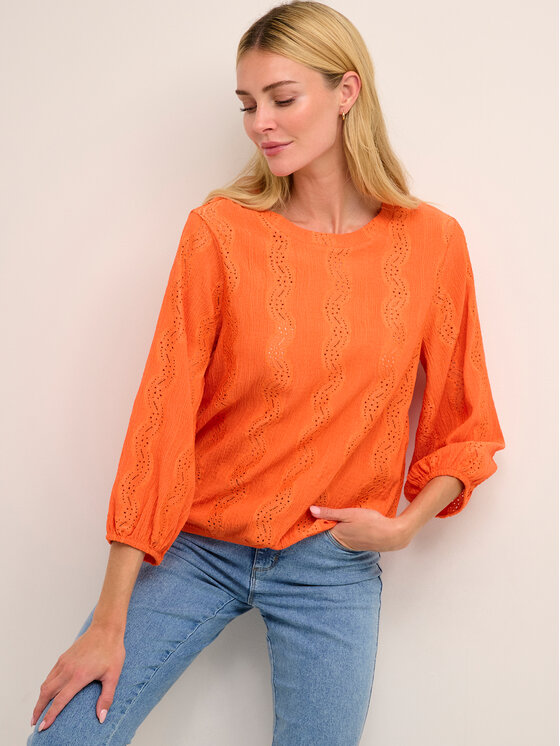 Kaffe T-krekls Tio 10507286 Oranžs Loose Fit