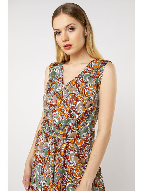 QUIOSQUE QUIOSQUE Každodenné šaty INDONE DRESS Hnedá Regular Fit