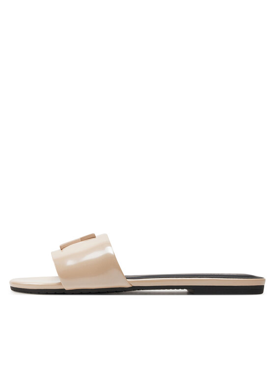 Calvin Klein Jeans Calvin Klein Jeans Klapki Flat Sandal Slide Mg Met YW0YW01348 Beżowy
